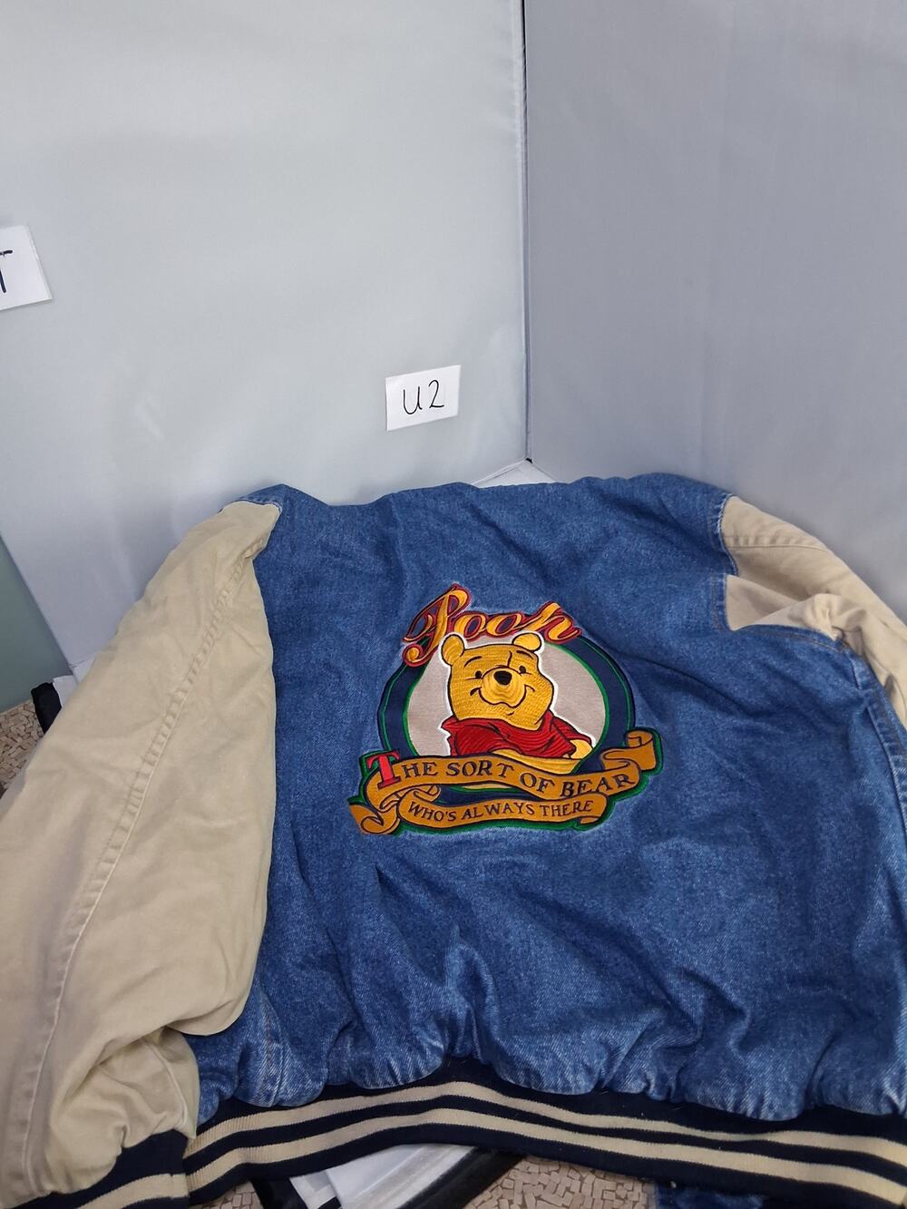 U2 Disney Store Winnie the Pooh Bomber Jacket Embroidered Denim & Canvas Small